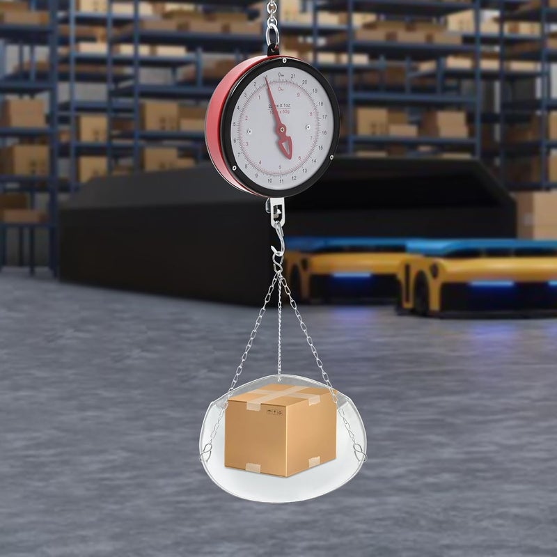 Pxolerig 22LBS Double-Sided Dial Mechanical Hanging Scale with Scoop/Chain for Farm,Strong Load-Bearing Capacity, Kitchen Food and Produce Weighing, Easy to Read Display - Image 4